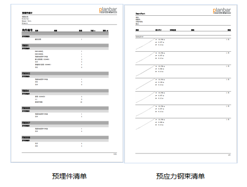 装配式BIM-预埋件清单+预应力钢束清单