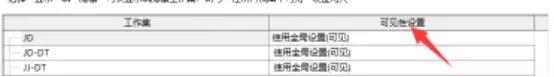 选中某人的工作集后面的“可见性设置”进行单击