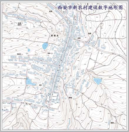 陕西测绘局为西安市新农村建设制作的数字线划地图