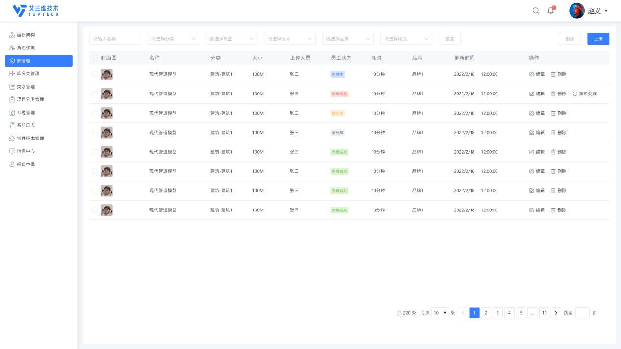 族库管理系统-web端后台管理（族管理）