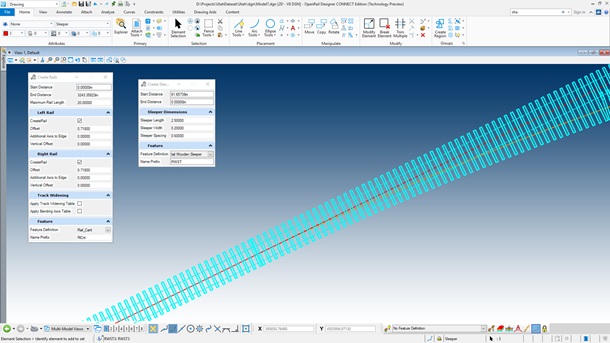 OpenRail Designer-轨道和轨枕放置