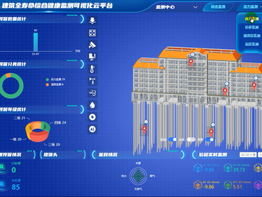 建筑全寿命综合健康监测可视化云平台 | 结构智能监测