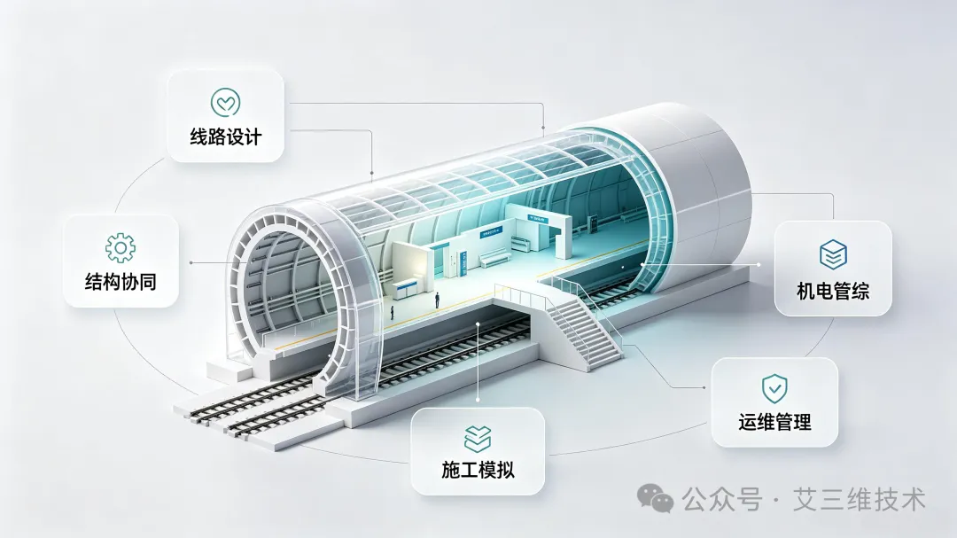 艾三维-轨道交通BIM应用：一条地铁线路修建涉及多少专业？7