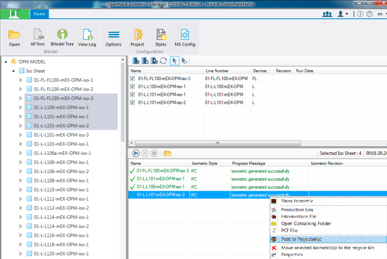 OpenPlant Isometrics Manager集成用户和项目