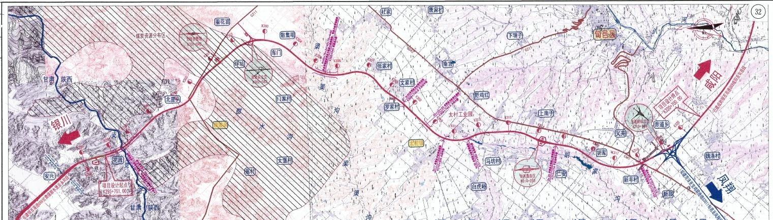 湫坡头（陕甘界）至旬邑公路-地图